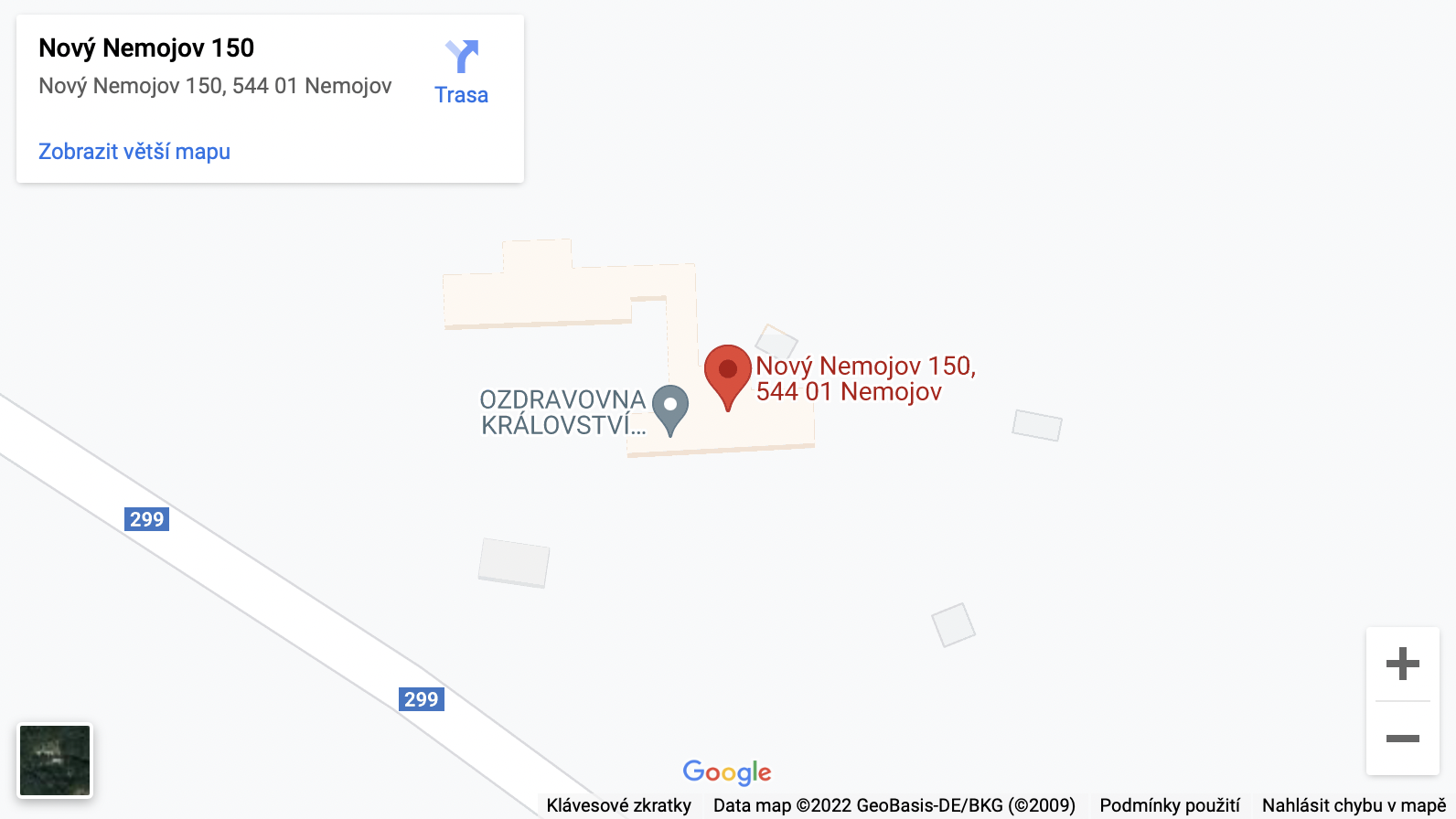 Mapa ZŠ při ozdravovně, Nemojov